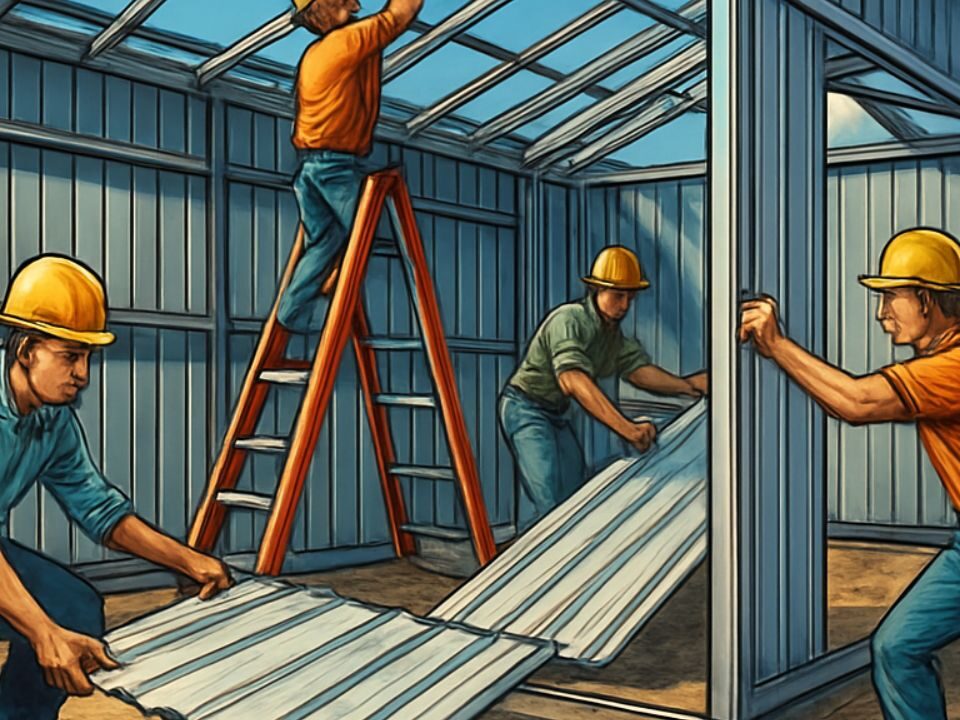 Jak wygląda montaż garażu blaszanego